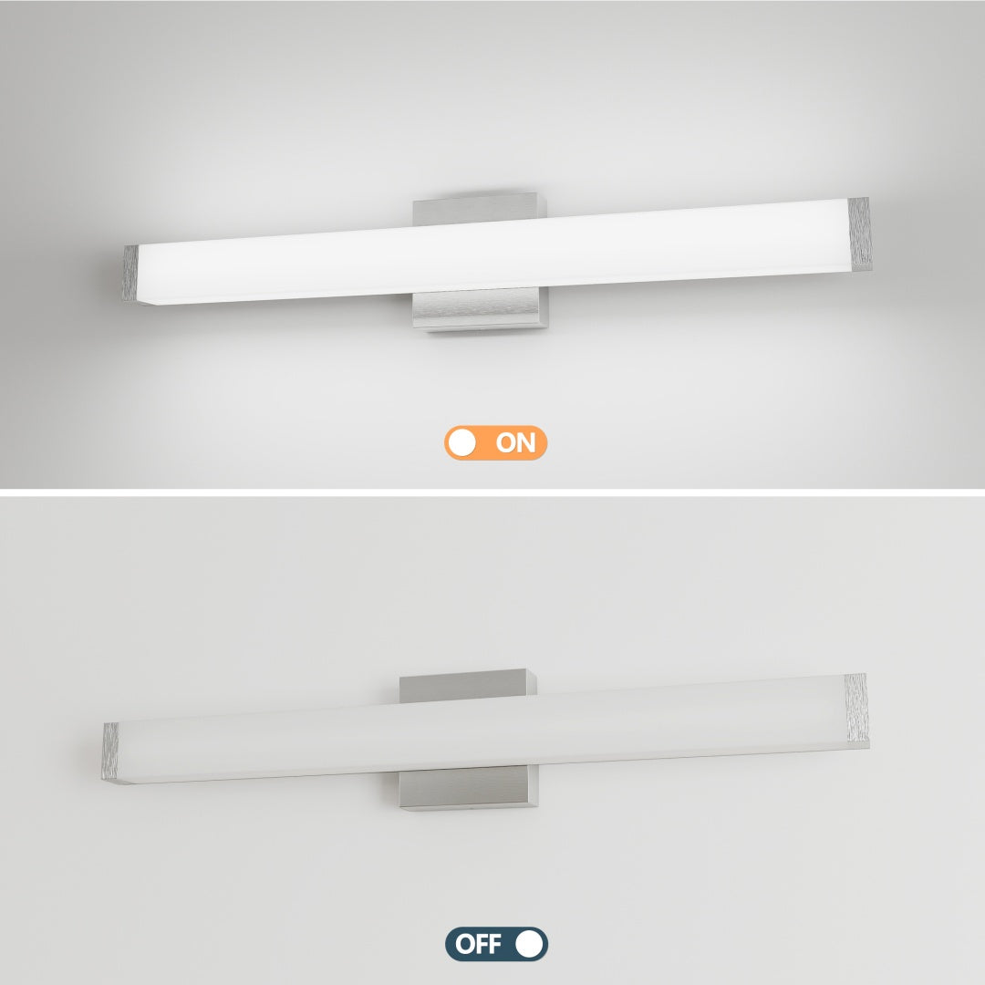 Brushed Nickel LED Vanity Light Bar 25 Inch over Mirror Fixture