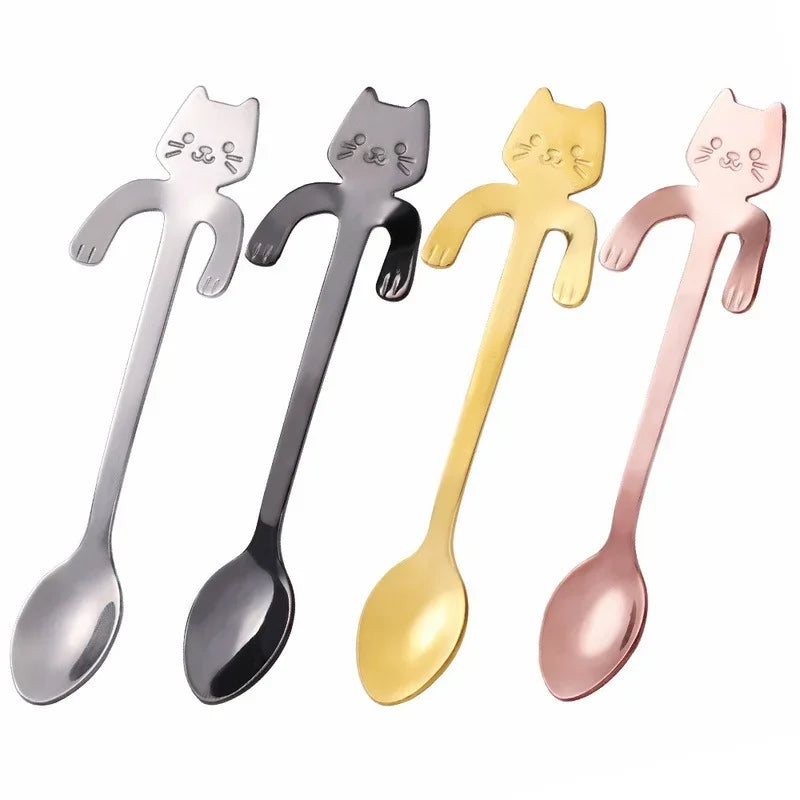 Cat Shaped Coffee Spoons - Stainless Steel Dessert Teaspoons – image 6