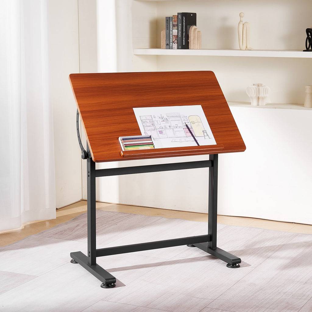 Adjustable Drafting Table with 0–90° Tilt Wooden Drawing Top – image 1