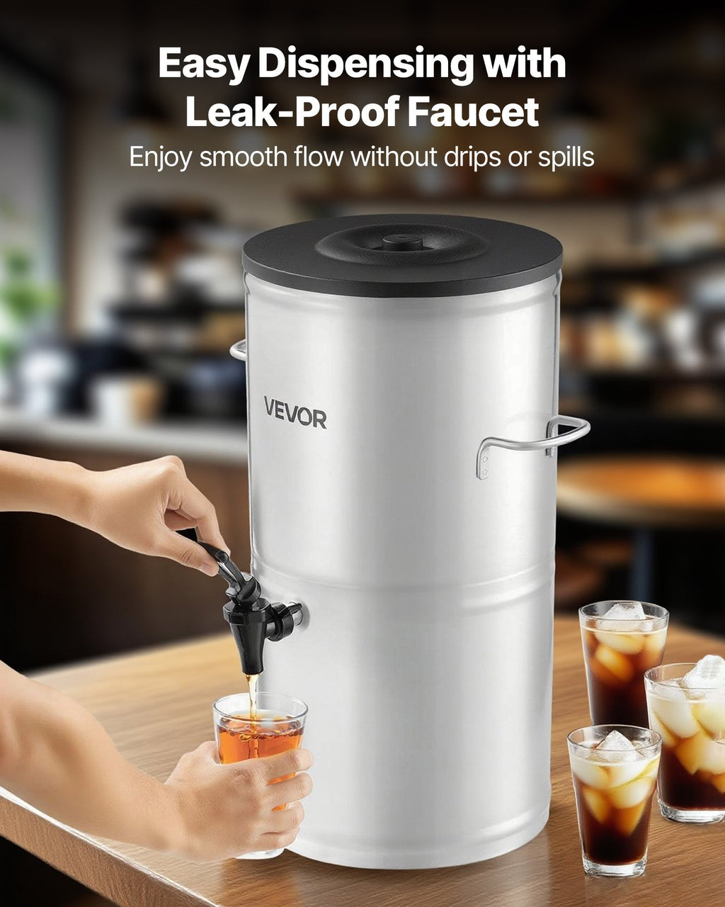 Iced Tea Dispenser 4 Gallon, 304 Stainless Steel Beverage Server – image 5