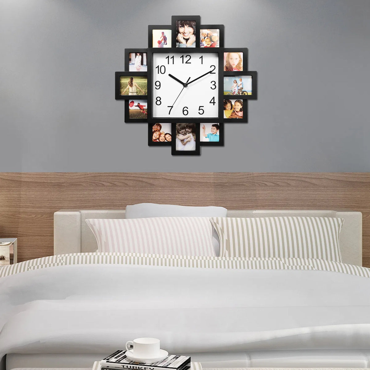 Photo Collage Wall Clock with 12 Picture Frame Slots, 15.35 in – image 10