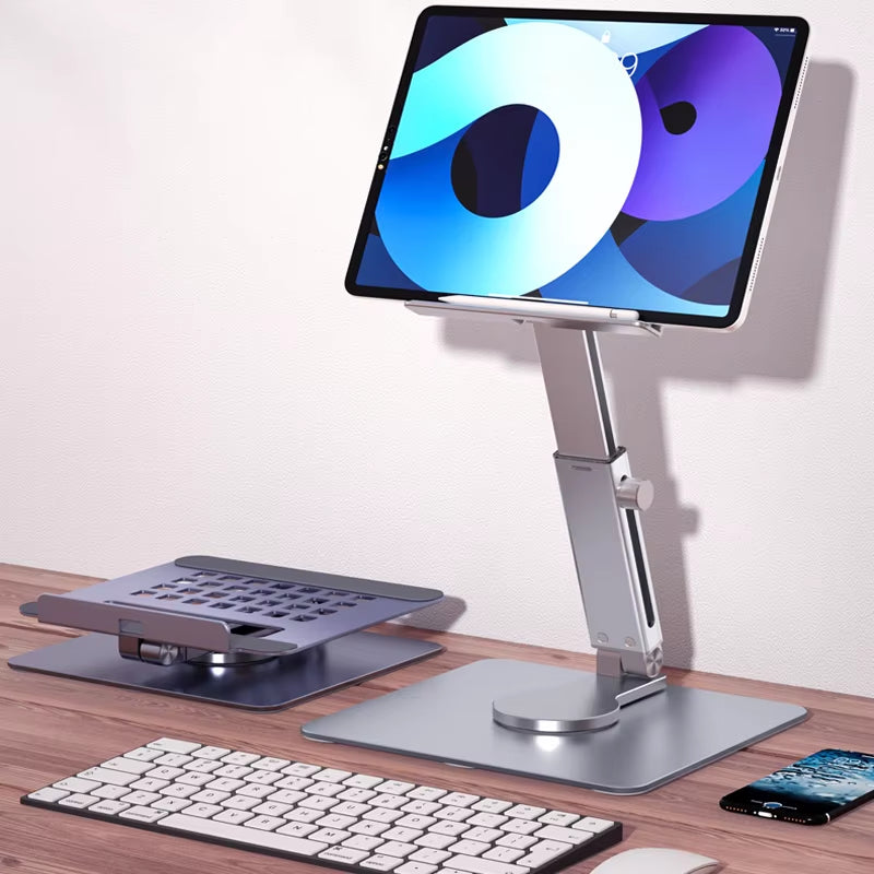 Aluminum Tablet Stand – 360° Rotating Foldable Desk Holder – image 2