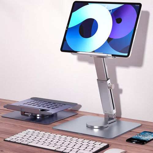 Aluminum Tablet Stand – 360° Rotating Foldable Desk Holder – image 2