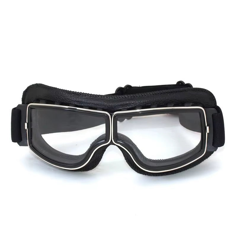 Vintage Motorcycle Goggles, Retro Leather Riding Goggles for Open-Face Helmets – image 8