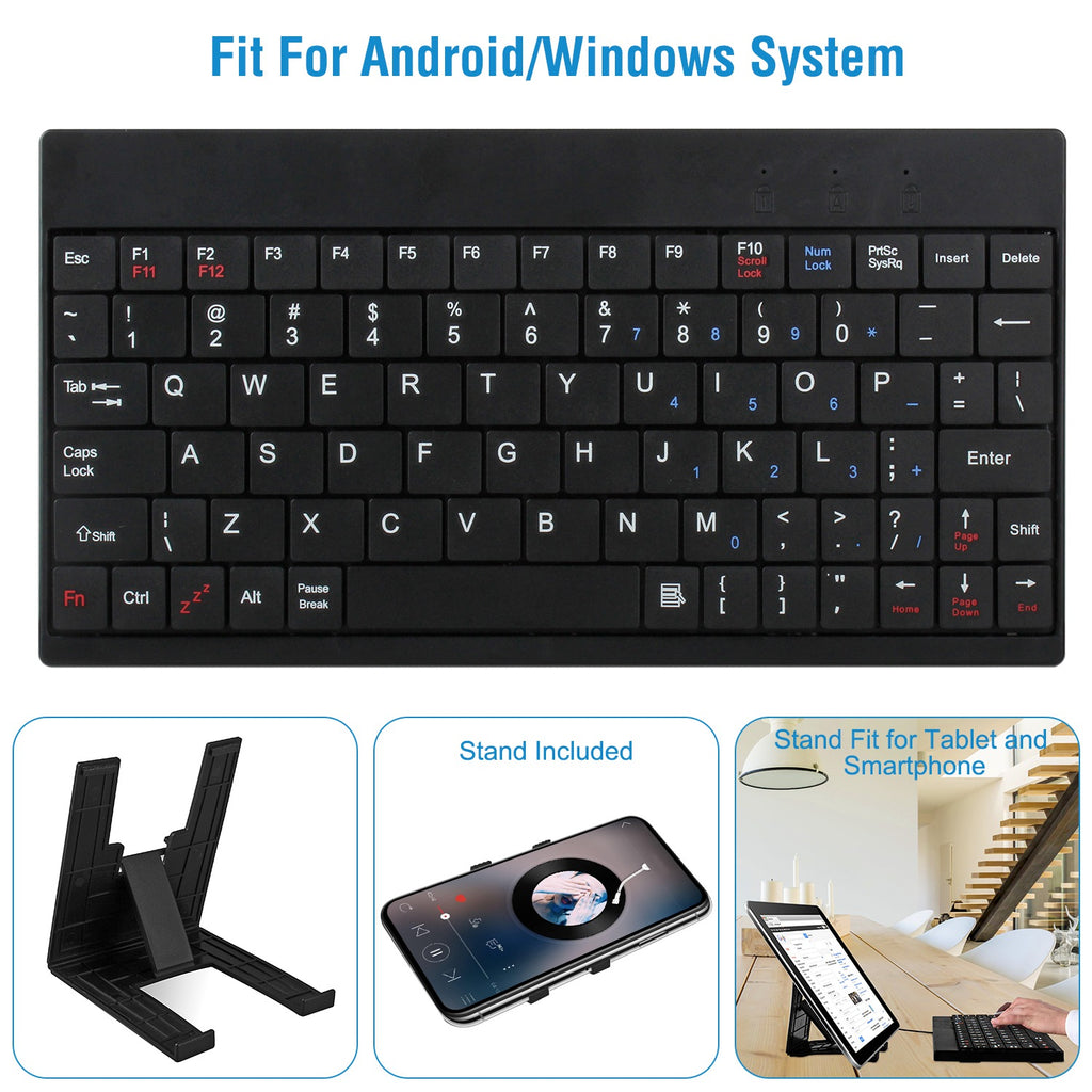 Mini Wired Keyboard 80 Keys with Tablet Stand and Carry Bag – image 3