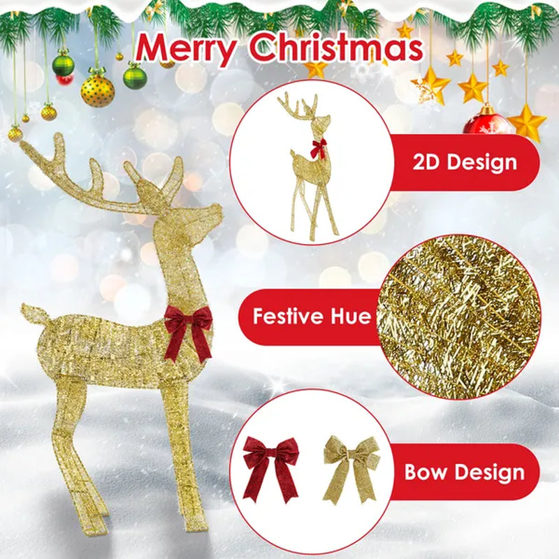 Lighted Reindeer and Sleigh Christmas Yard Decoration, 8 Modes – image 4