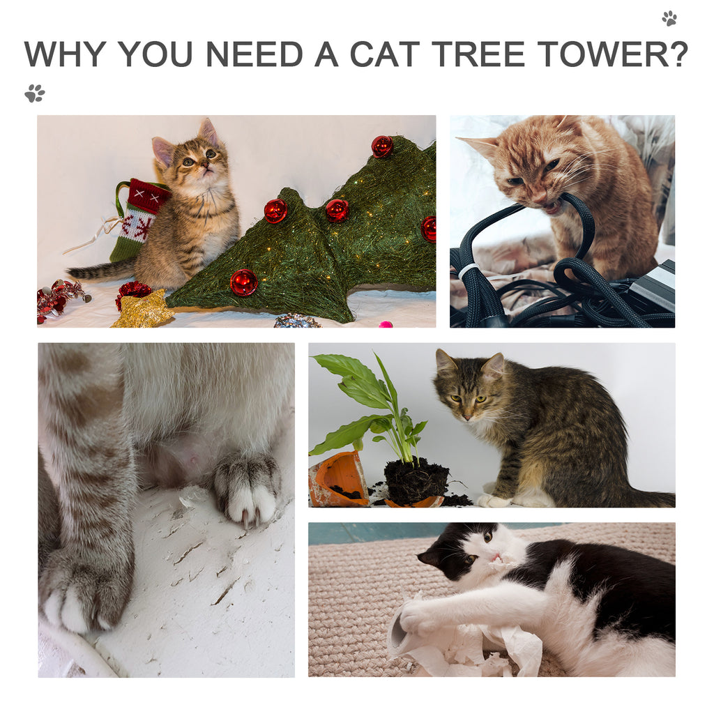 Floor to Ceiling Cat Tree, Adjustable 90.5-102 in 5-Tier Tower – image 7