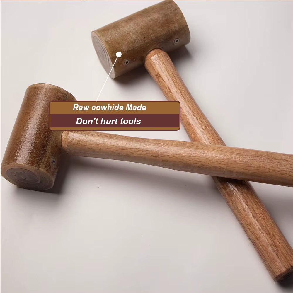 Rawhide Mallet with Wood Handle for Leathercraft Stamping – image 2