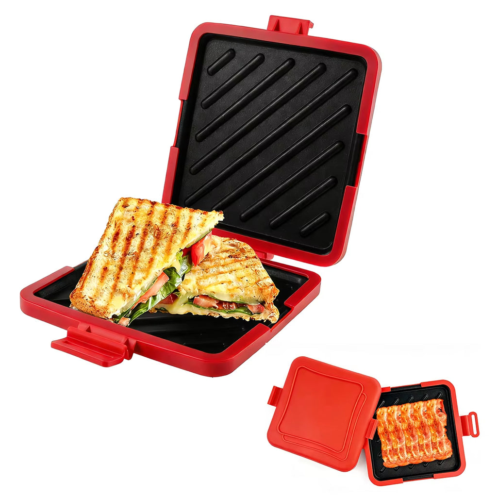 Microwave Toastie Maker – Silicone Sandwich Toaster with Non-Stick Plates – image 2