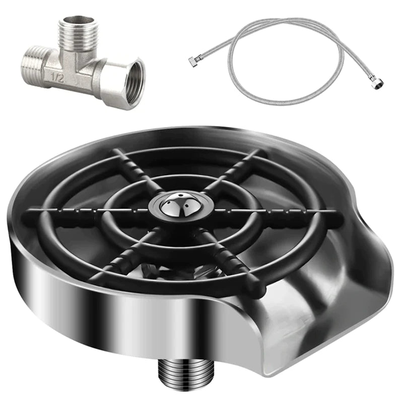 Glass Rinser for Kitchen Sink, Stainless Cup Washer with Hose – image 8