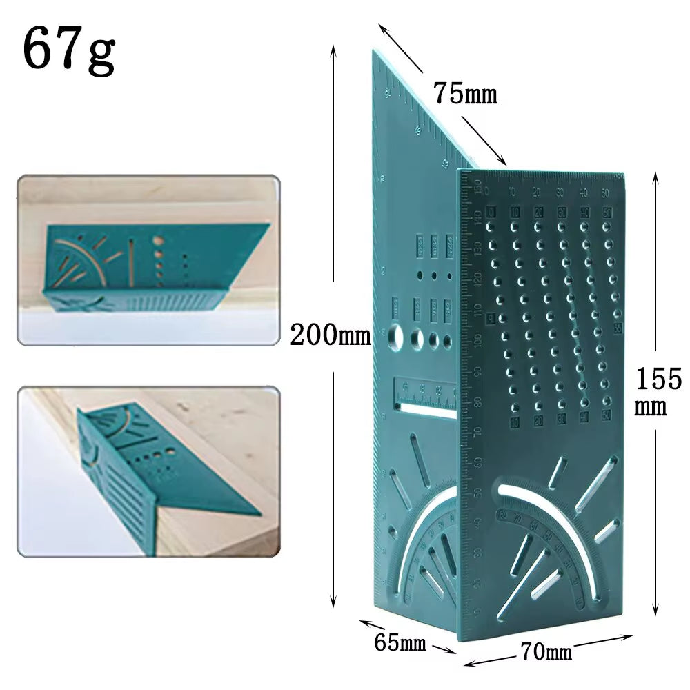 45/90 Degree Angle Ruler - 3D Woodworking Measuring Square