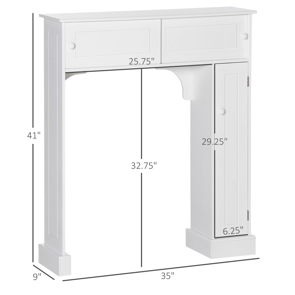 Over-the-Toilet Bathroom Cabinet with Adjustable Shelves, White – image 3