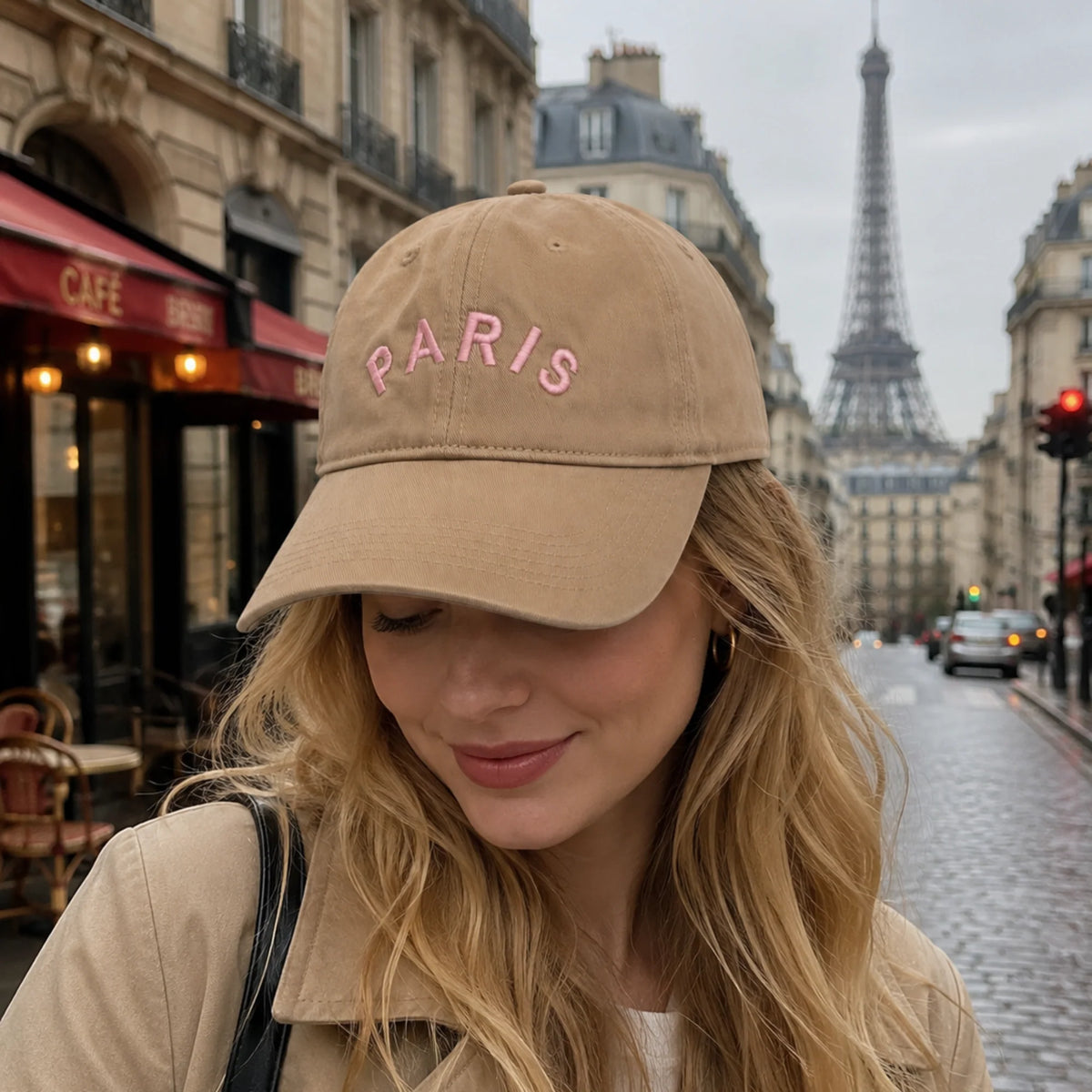 Embroidered City Ball Cap – Paris or London Cotton Hat – image 6