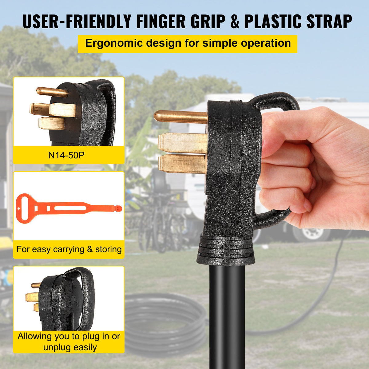 50 Amp Generator Power Cord, NEMA 14-50P to SS2-50R Twist Lock – image 5