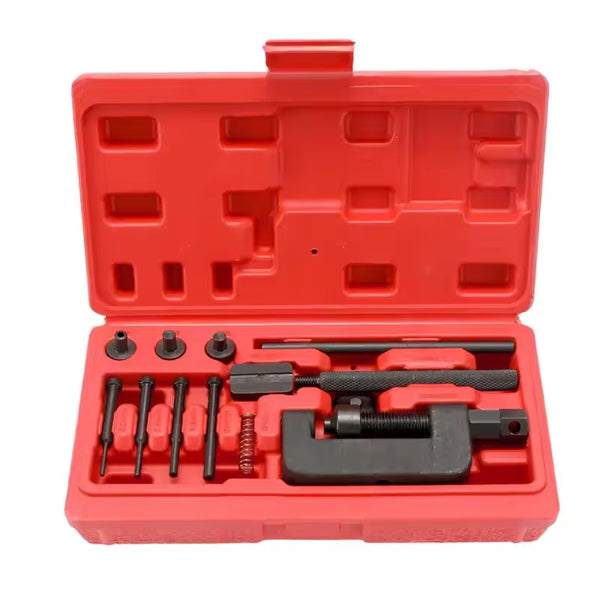 Motorcycle Chain Breaker & Riveting Tool Kit, 13 Pc Mechanics Chain Press