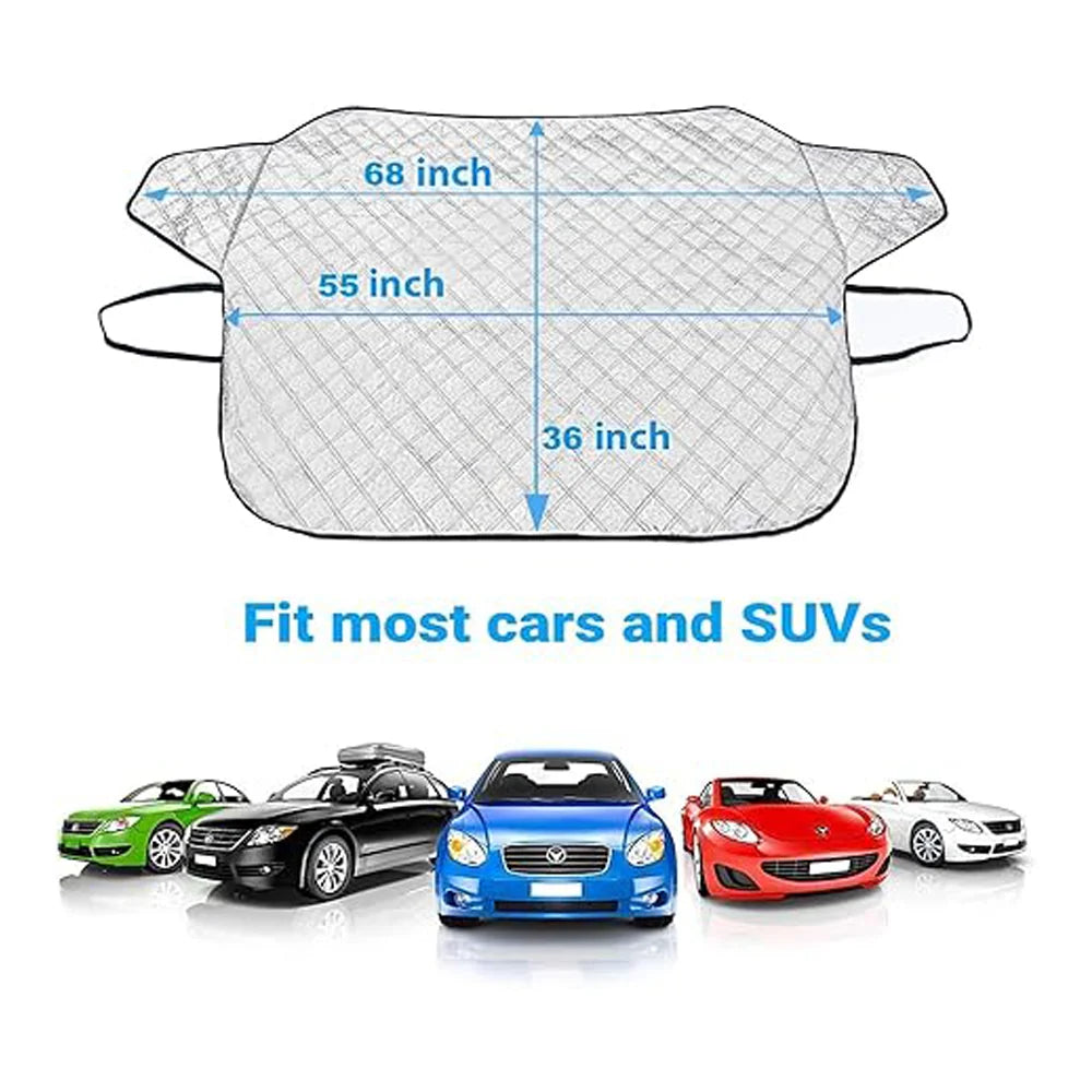 Windshield Snow Cover 57 x 37 in, 4-Layer Ice and Frost Guard