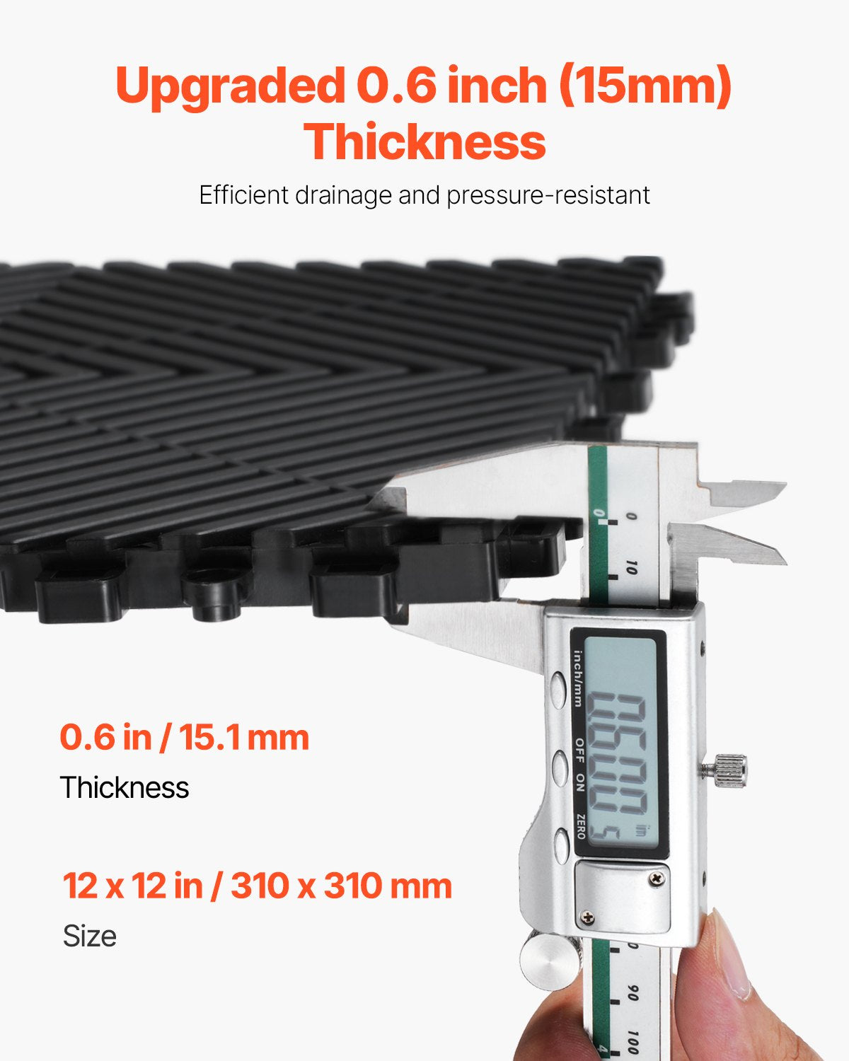 Interlocking Drainage Floor Tiles 12 x 12 In, 50 Pack for Garage – image 3