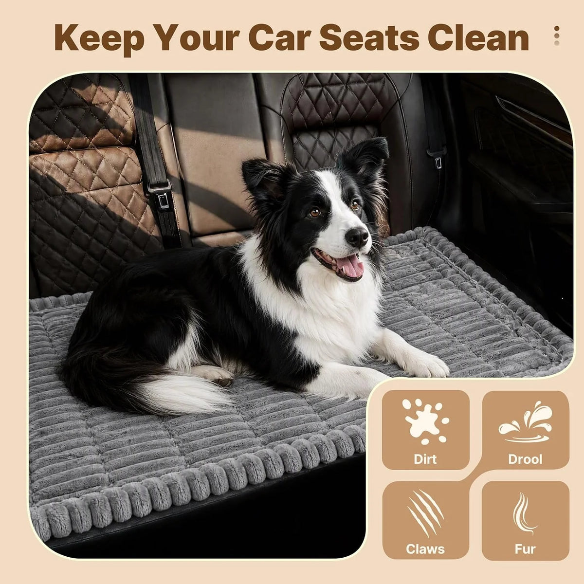 Dog Car Seat Cushion – Extra-Thick Non-Slip Back Seat Mat – image 4
