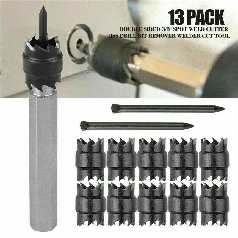 Spot Weld Drill Bit Set, 13 Pieces, HSS