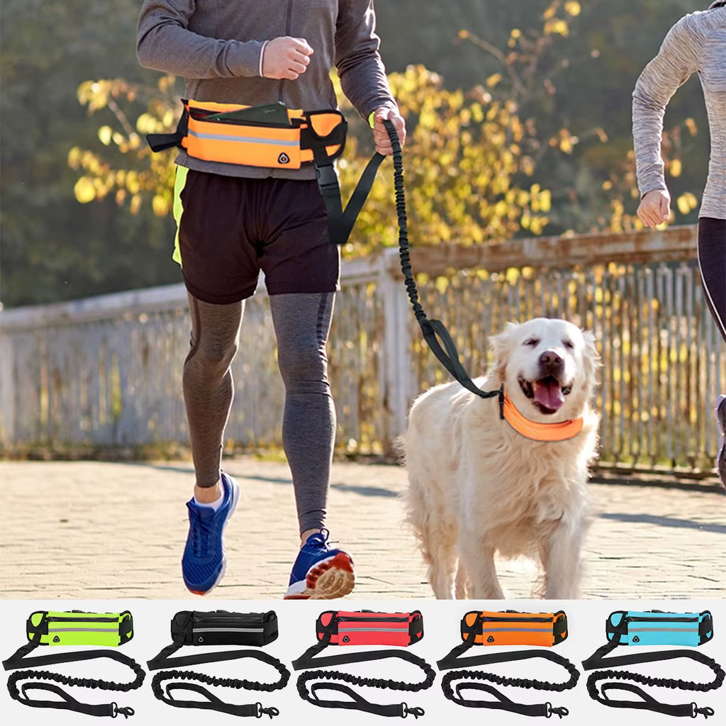 Hands-Free Dog Leash with Waist Bag - Reflective Bungee for Running – image 3