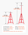 2 Ton under Hoist Tripod Stand High Reach 47 to 84.6 In