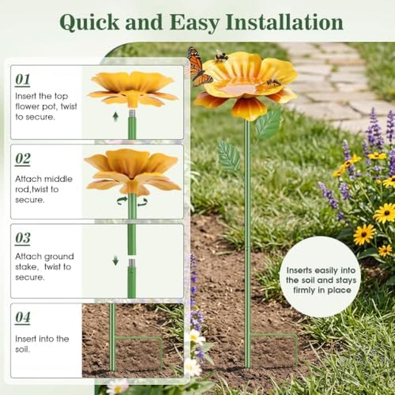 Bee Watering Station 6-Pack - Metal Flower Garden Stakes – image 4