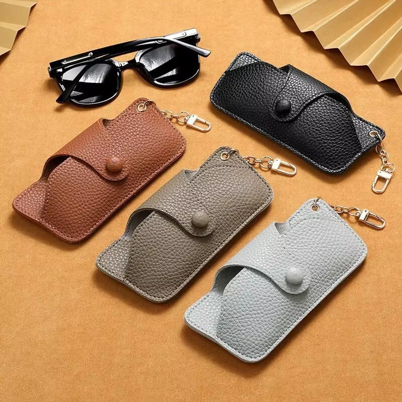 Glasses Pouch with Lanyard - Retro PU Leather Sunglasses Case – image 3