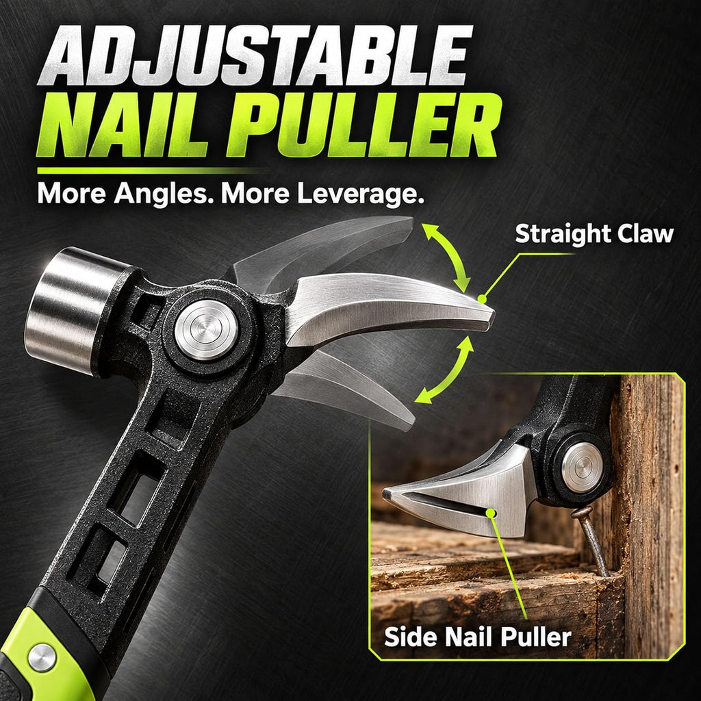Nail Puller Hammer – Adjustable with Magnetic Nail Holder – image 4