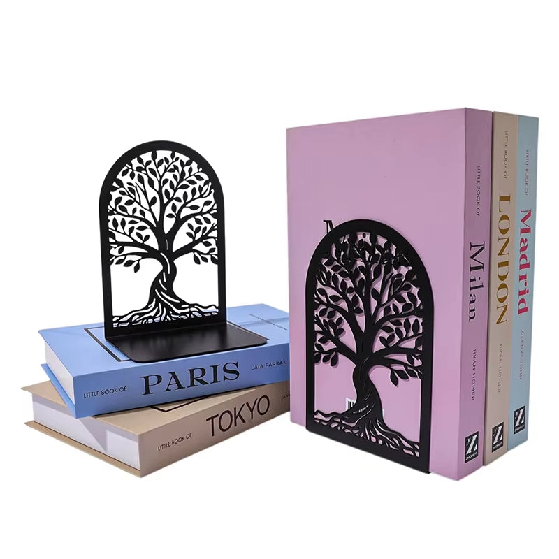 Decorative Bookends - Black Metal Tree of Life Book Ends – image 6