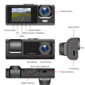 Trucking 3-Channel Dash Cam 1080P, Front, Cabin & Rear Cameras