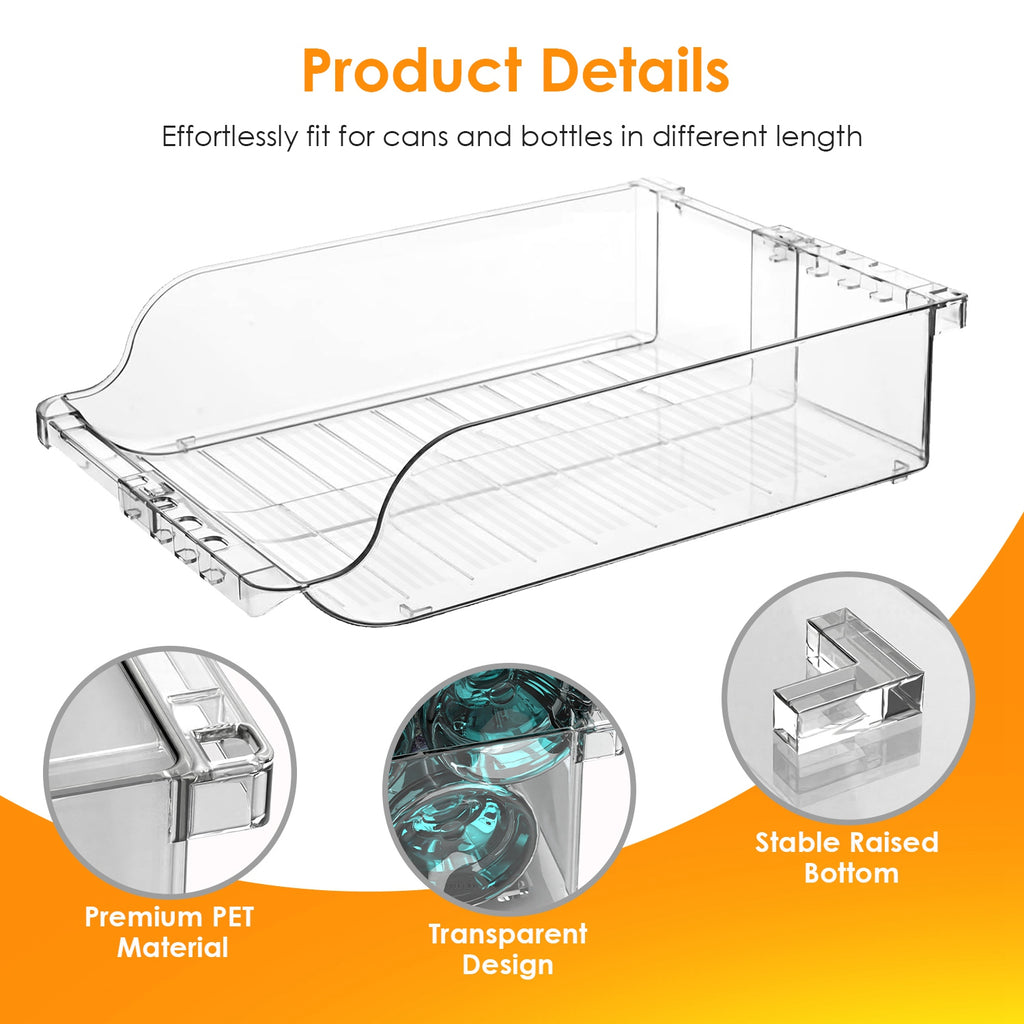 Soda Can Organizer for Refrigerator, Adjustable Width, Set of 4 – image 4