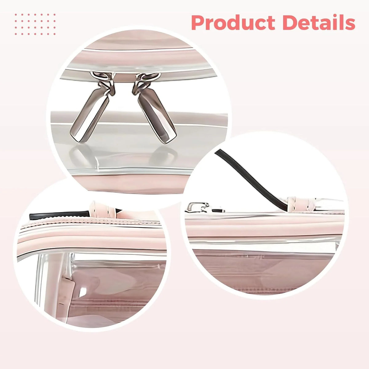 Clear Makeup Bag 2-Pack, TSA-Friendly Waterproof Travel Pouches – image 3