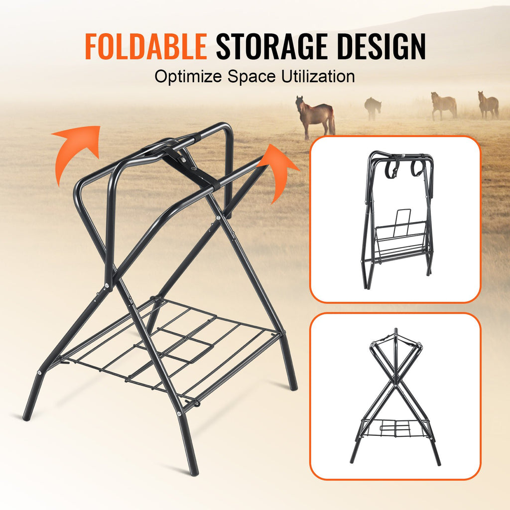 Folding Freestanding Saddle Stand 2-Pack, Portable Horse Blanket Rack – image 5