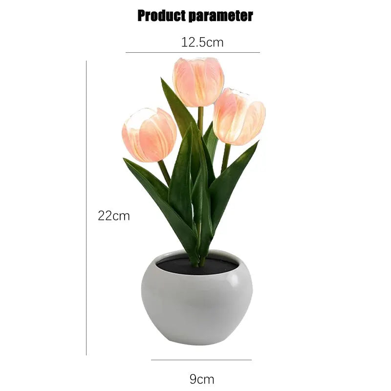Tulip Bouquet Table Lamp - LED Flower Bedside Light, Romantic Gift