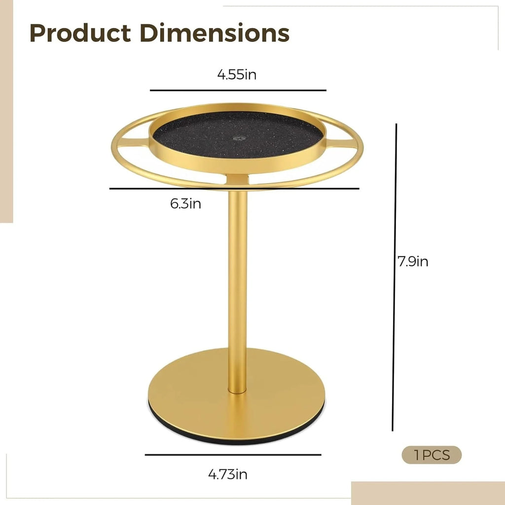 Sunglasses Organizer Rotating Stand, Gold Metal with Jewelry Tray – image 3