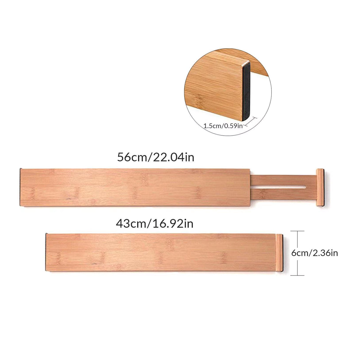 Bamboo Drawer Divider - Spring-Loaded, Expandable – image 3