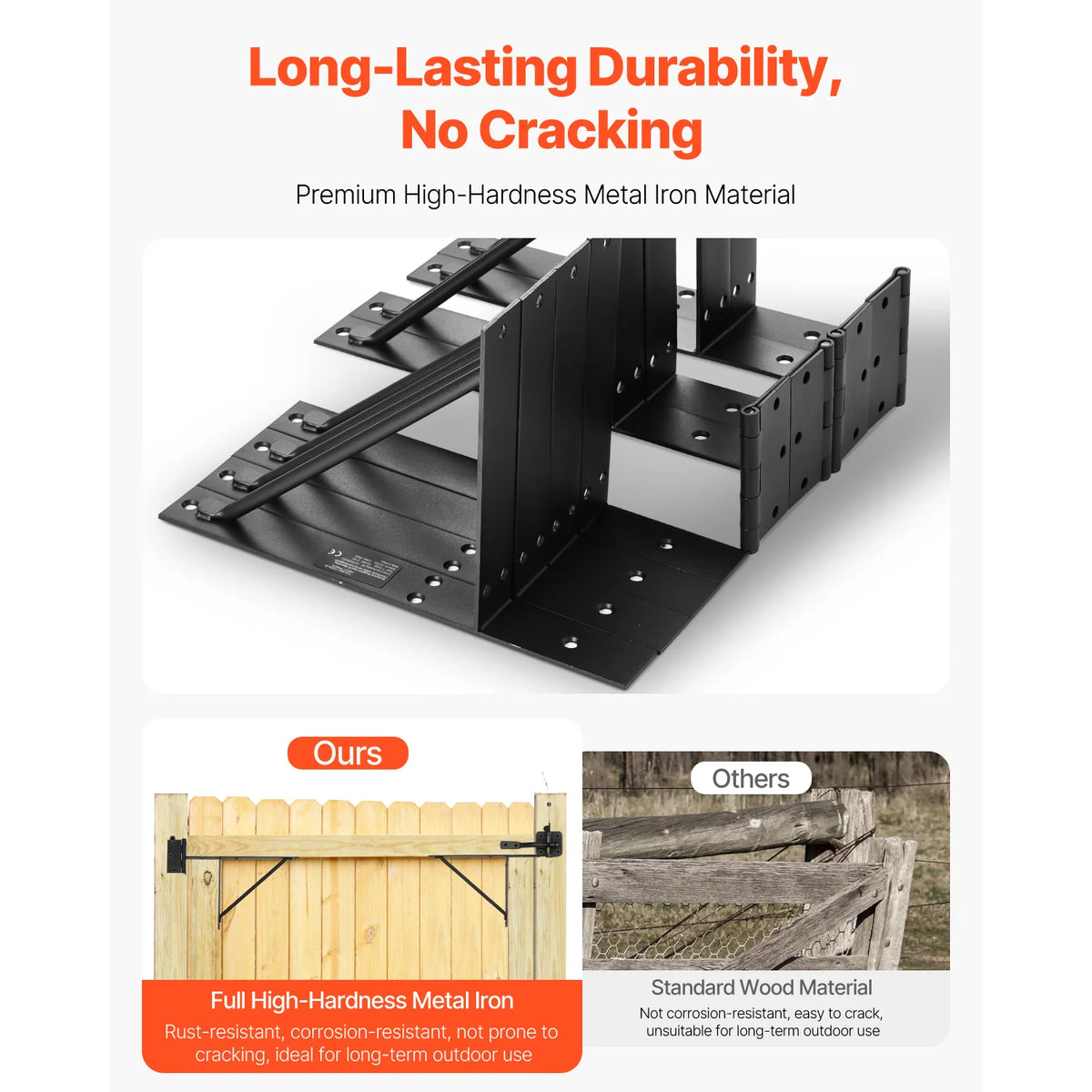 Anti-Sag Gate Corner Brace Kit 2 Sets with Latch and Screws – image 4