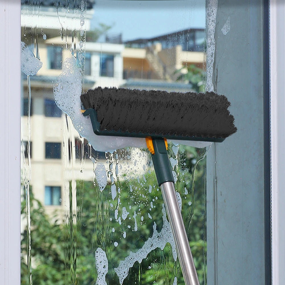 Floor Scrub Brush 3-in-1 – Long Handle Brush with Scraper – image 4