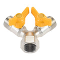 Plumbing Brass Y Splitter Valve 1/2 in Dual Shut-Off