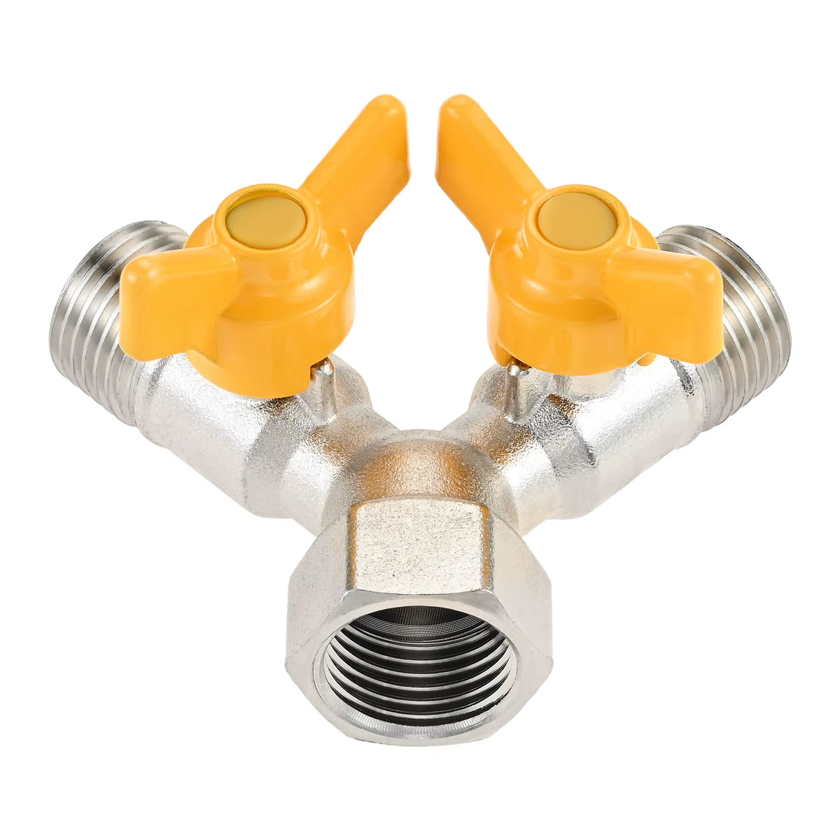 Plumbing Brass Y Splitter Valve 1/2 in Dual Shut-Off