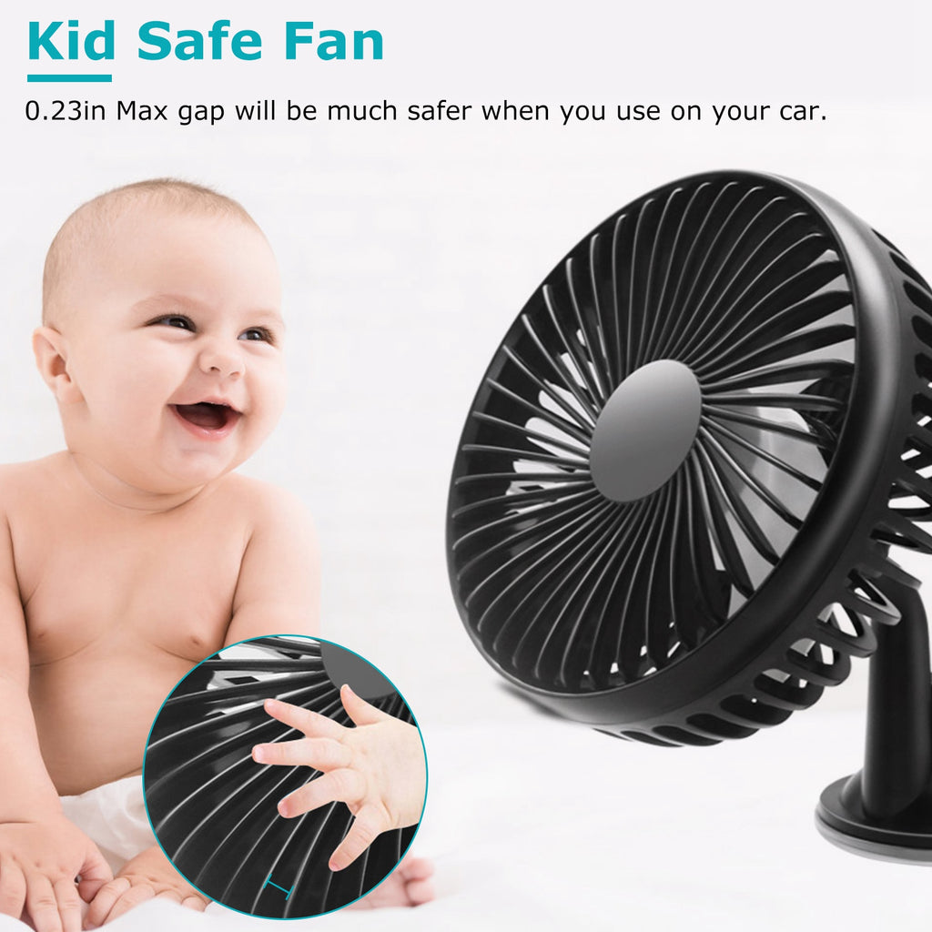 Car Fan – USB Backseat Clip Fan with 3 Speeds – image 7
