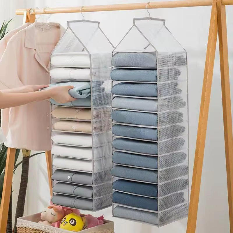 Hanging Closet Organizer – Clear 6, 9 or 12 Compartment Bag – image 2