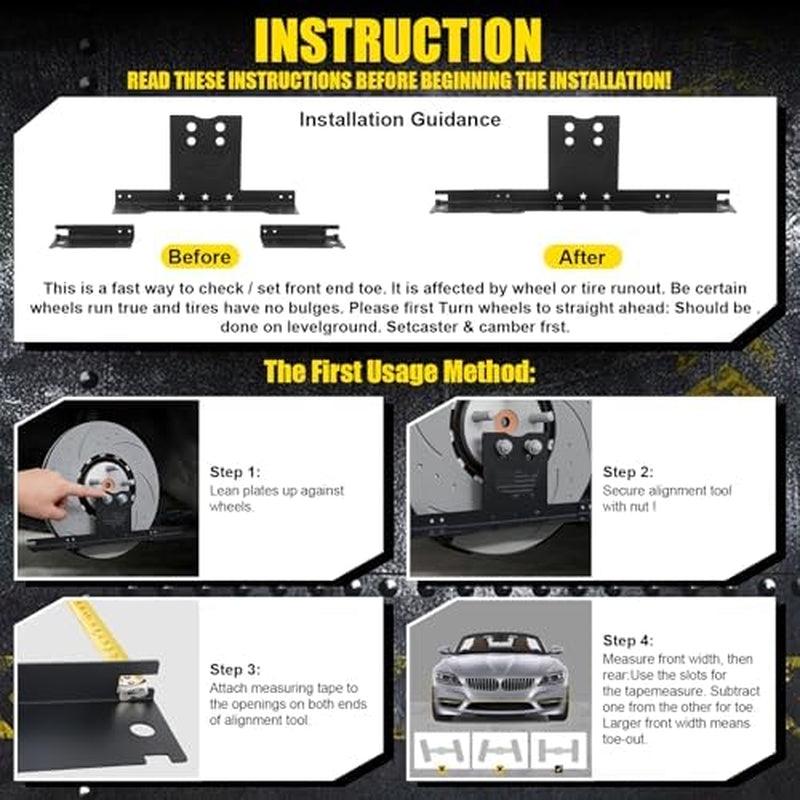 Wheel Alignment Tool Kit with Toe Plates, Tape Measures and Levels – image 3