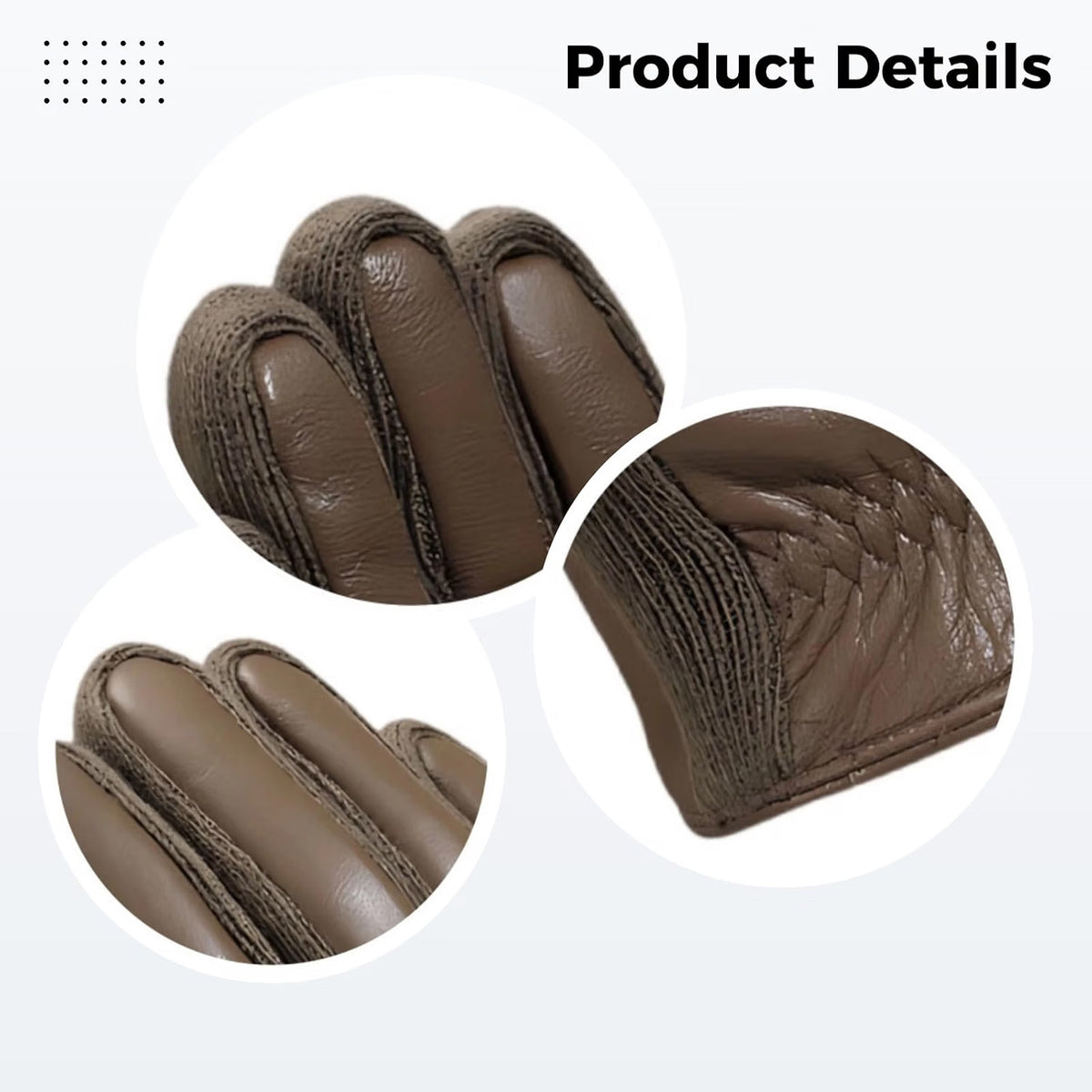 Sheepskin Leather Gloves for Men – Fleece-Lined Winter Driving Gloves – image 2