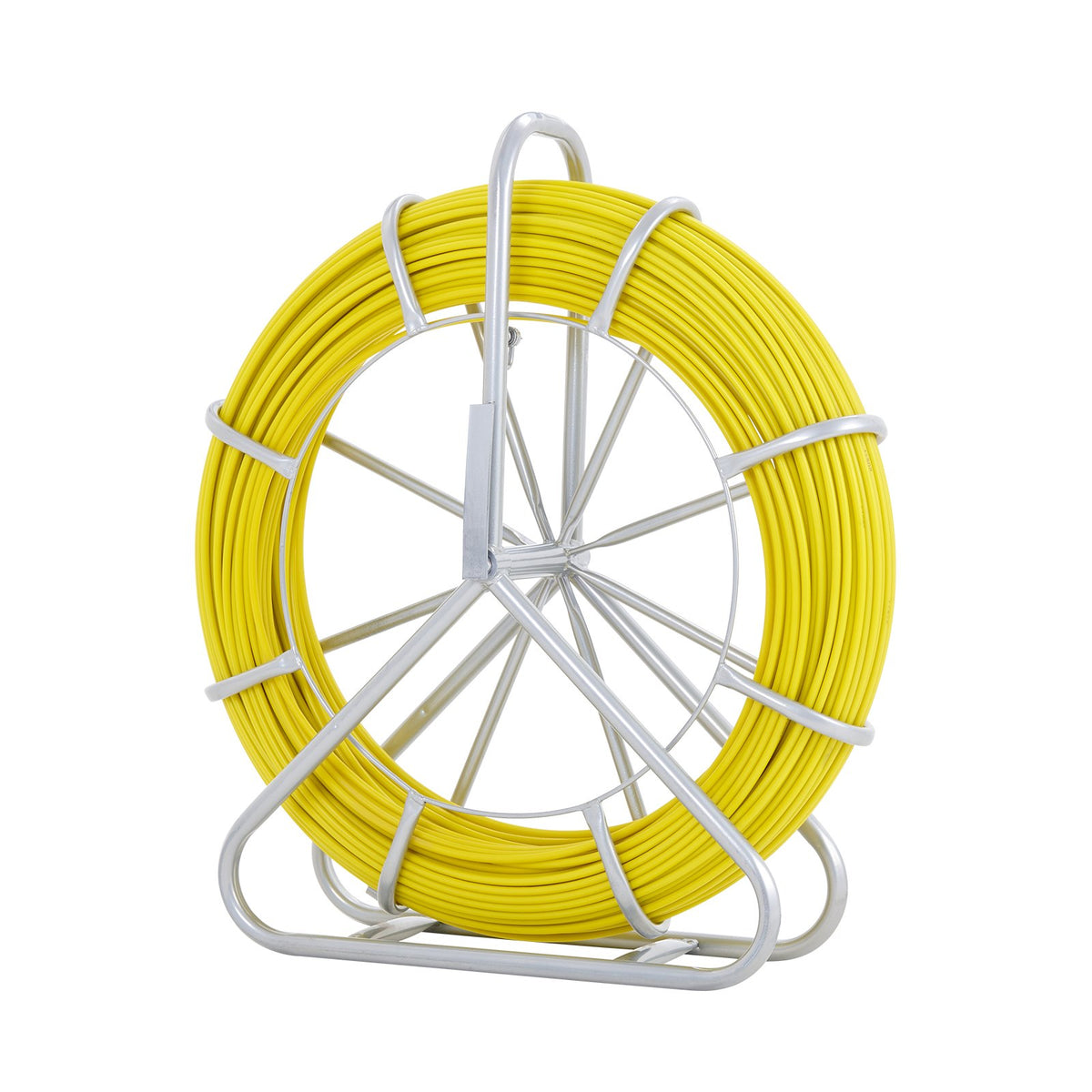 Fiberglass Duct Rodder Fish Tape 656 ft with Steel Reel Stand, 1/4 in