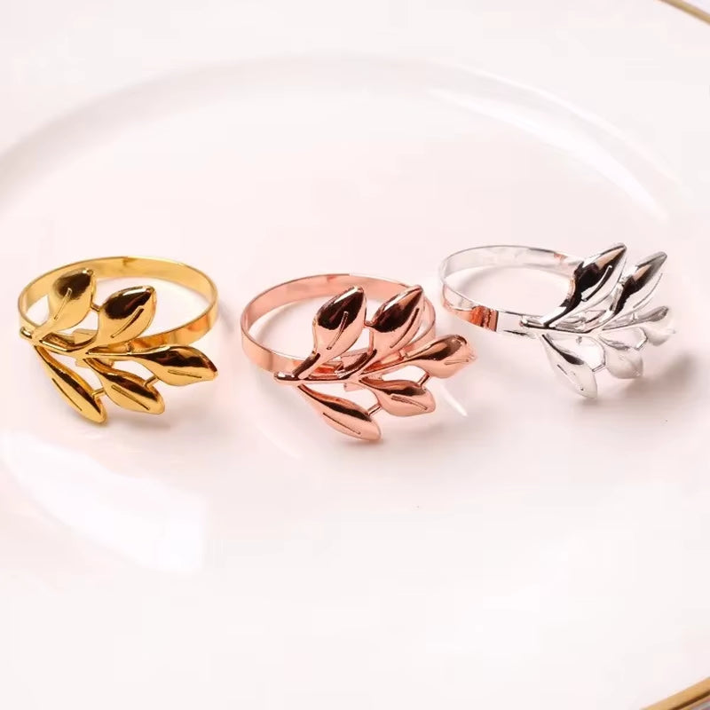Napkin Rings – 12-Piece Metal Autumn Leaf Set – image 6