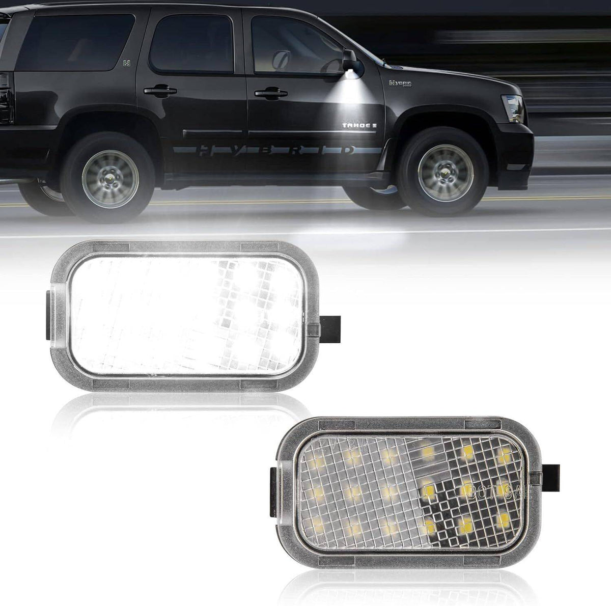 LED Side Mirror Puddle Lights 2 Pack for 2007-2014 GM Trucks and SUVs