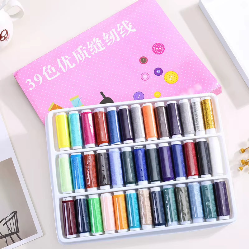 Sewing Thread Set - 39 Spools Mixed-Color Polyester Thread – image 3