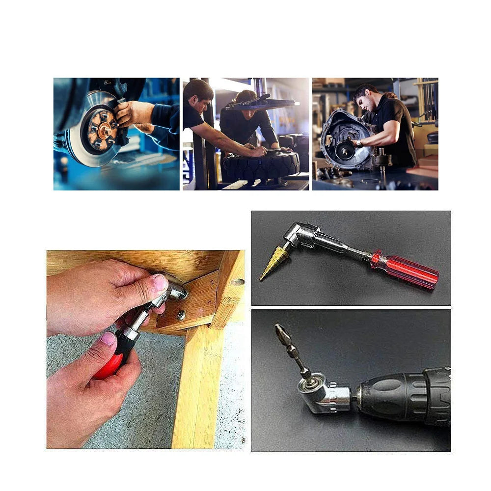 105 Degree Right Angle Drill Attachment - Screwdriver Bit Extension Adapter