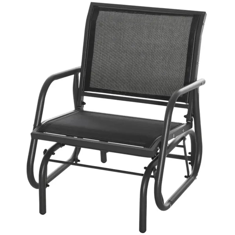 Outdoor Mesh Glider Chair With Curved Armrests – image 2